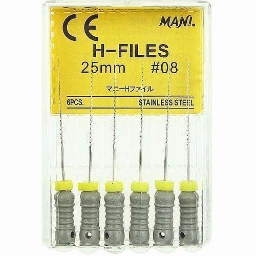 Корневые буравы Хедстрема ручные H-Files, MANI 6шт./уп. (длина 25 мм)