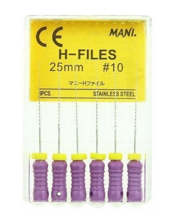 Кореневі бурави Хедстрема ручні H-Files, MANI 6шт./уп. (довжина 25 мм) 10