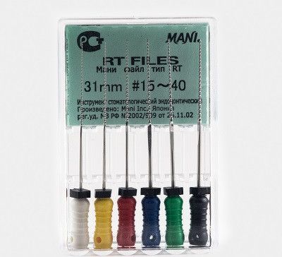 Гнучкі файли з ефективною ріжучою кромкою RT-files (РТ файли) Mani уп./6 шт. 15-40, 31