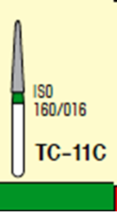 Бор алмазний MANI, 1 шт TC-11C (ISO 160/016) зелені