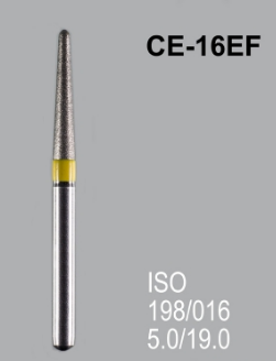 Бор алмазний MANI, 1 шт CE-16EF (ISO 198/016) жовті