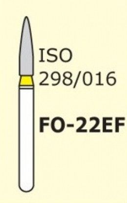 Бор алмазный MANI, 1 шт FO-22EF (ISO 298/016) желтые