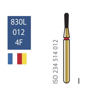 Бор алмазний Diatech червоне кільце 45 µм (F) дрібна зернистість 830 L - 012 - 4 F