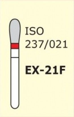 Бор алмазный MANI, 1 шт EX-21F (ISO 237/021) красные