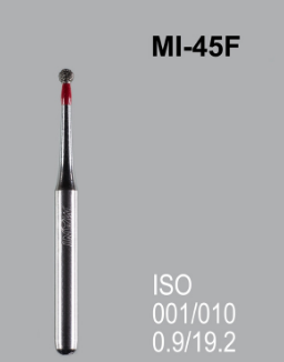 Бор алмазный MANI, 1 шт MI-45F (ISO 001/010) красные