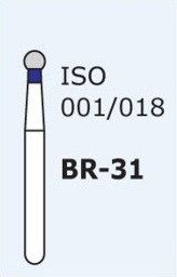 Бор алмазный MANI, 1 шт BR-31 (ISO 001/018) синие