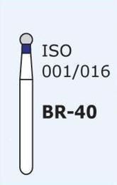 Бор алмазный MANI, 1 шт BR-40 (ISO 001/016) синие