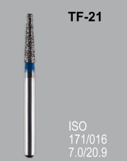 Бор алмазный MANI, 1 шт TF-21 (ISO 171/016) синие