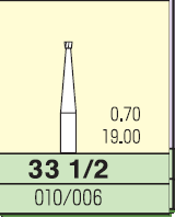 Карбідний бор Mani зворотний конус 33 1/2 (3 шт.) 