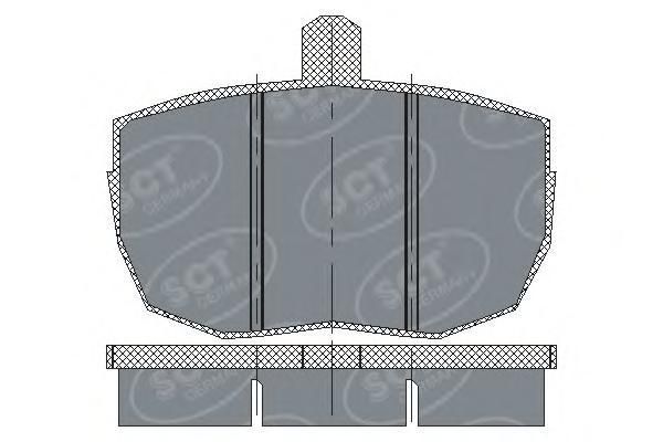 Колодки гальмові передні дискові sct sp 121