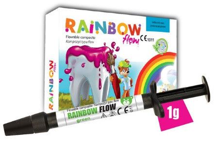 Rainbow flow - кольоровий рідиннотекучий світлозатверджувальний композит шприц 1 г, зелений