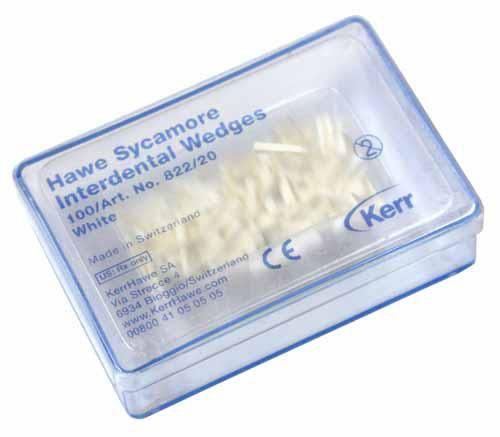 Клинья Sycamore Interdental Wedges, Kerr (США) упаковка Белые 100 шт / уп № 822/20