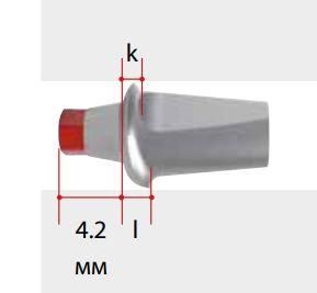 Абатменти системи IMPLA Конічне з'єднання 4.2 мм / 0° / 5 мм / k 5 мм / l 5.8 мм