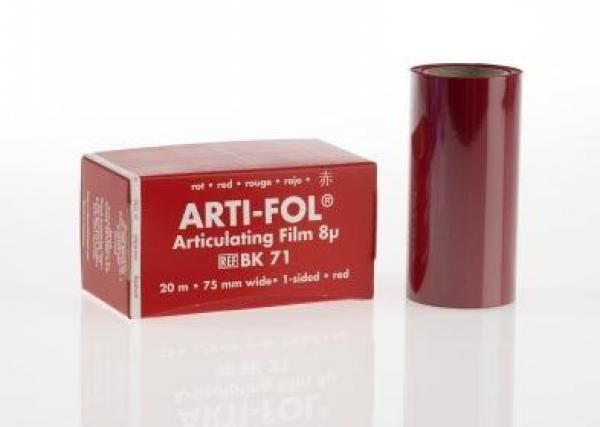 Артикуляционная фольга Bausch Arti-Fol ультратонкая 8мкм Рулон 20 м, односторонняя 75 мм красный BK71