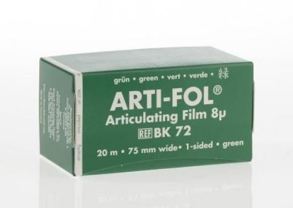 Артикуляционная фольга Bausch Arti-Fol ультратонкая 8мкм Рулон 20 м, односторонняя 75 мм зелёный BK72