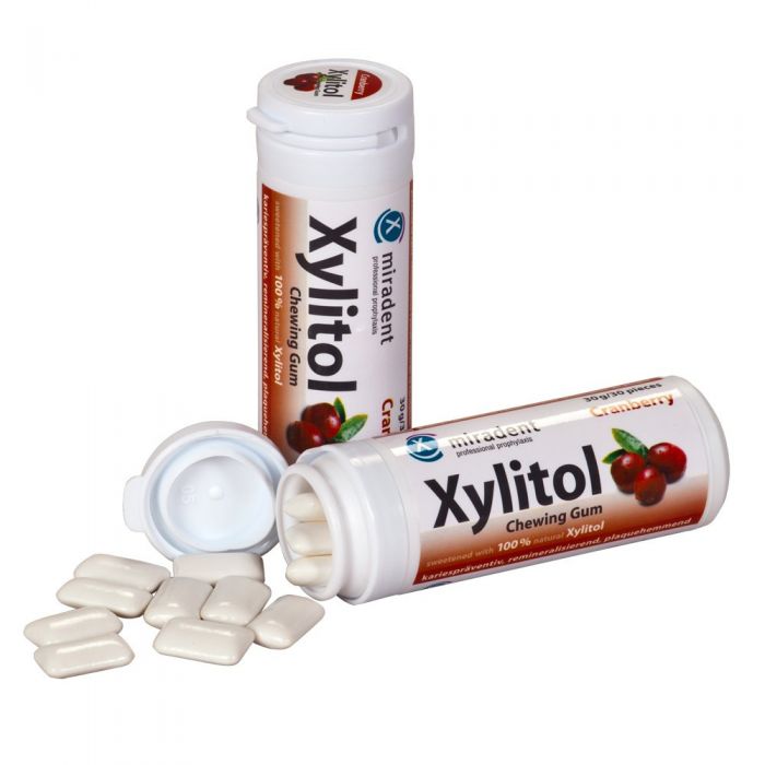 Жувальна гумка XYLITOL CHEWING GUM Упаковка 30 шт - журавлина