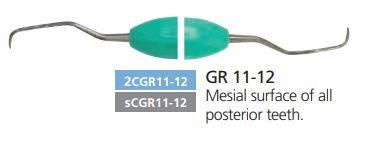 КЮРЕТА GRACEY с силиконовой ручкой, двухсторонняя Osung Кюрет Gracey 2CGR 11-12, Для работы на медиальной поверхности задних зубов.