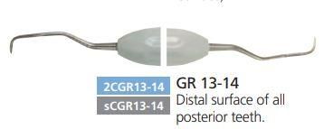 КЮРЕТА GRACEY с силиконовой ручкой, двухсторонняя Osung Кюрет Gracey 2CGR 13-14 Для работы на дистальной поверхности задних зубов.