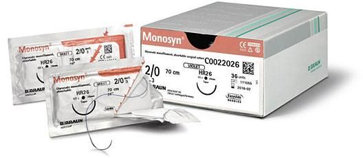 шовний матеріал, що розсмоктується Monosyn (Моносин),B. BRAUN 36 шт./уп.