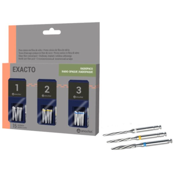 Стекловолоконные конические штифты EXACTO Translucent Набор, 15 шт + 3 развертки