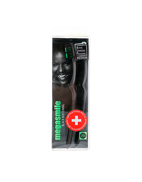 MEGASMILE Зубная щетка Black Whitening Medium 2 шт