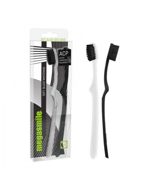 MEGASMILE Зубна щітка Soft Black Whitening м'яка 2 шт
