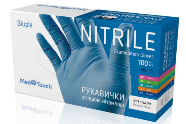 Одноразові рукавиці MedTouch нітрилові без пудри (100 шт) Одноразові рукавиці MedTouch нітрилові без пудри (100 шт)