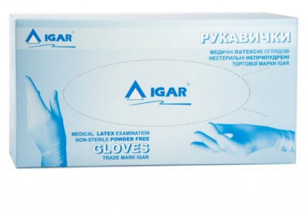 Перчатки латекс. текст. НЕ опудренные Igar,50 пар M