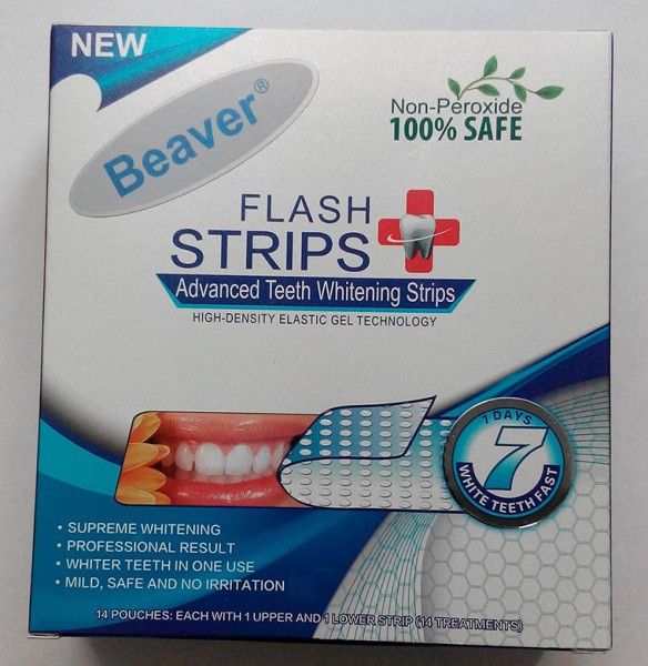 Смужки для відбілювання зубів Beaver Non-Peroxide Flash Strips Blue