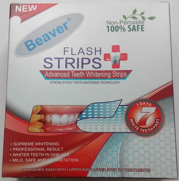 Полоски для отбеливания зубов Beaver Non-Peroxide Flash Strips Red