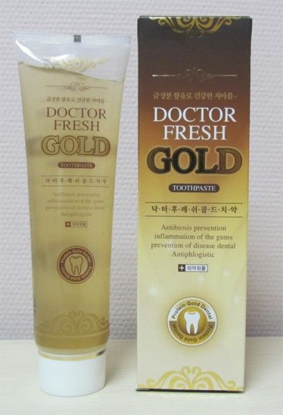 Зубная паста Doctor Fresh Gold с нано частицами золота, 200 г Зубная паста Doctor Fresh Gold с нано частицами золота, 200 г
