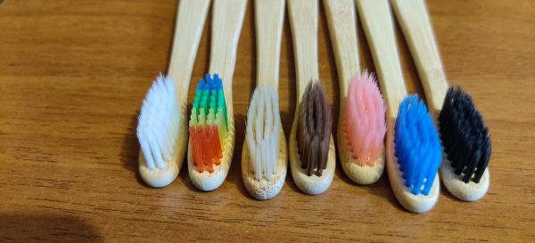 Бамбуковая зубная щетка, деревянная ручка, для взрослых и детей