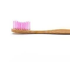 Бамбуковая зубная щетка, деревянная ручка, для взрослых и детей РОЗОВАЯ ЩЕТИНА