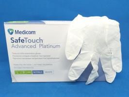 Медичні нітрилові рукавички SafeTouch Platinum White Nitrile (3г) L