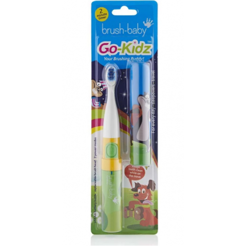 BRUSH-BABY GO KIDZ BOXED электрическая зубная щетка от 3 до 6 лет. Зелёная