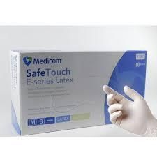 Перчатки латексные опудренные safe touch E-SERIES medicom, 100 шт./уп.