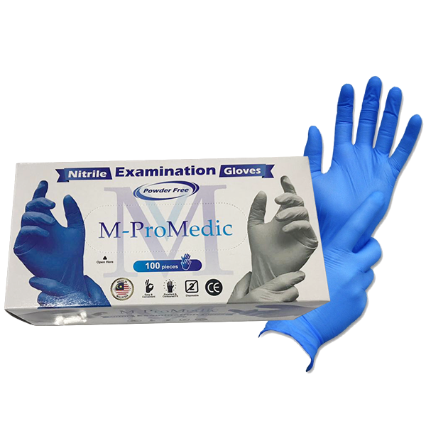 Перчатки нитриловые голубые M-ProMedic размер L,уп./100 шт.
