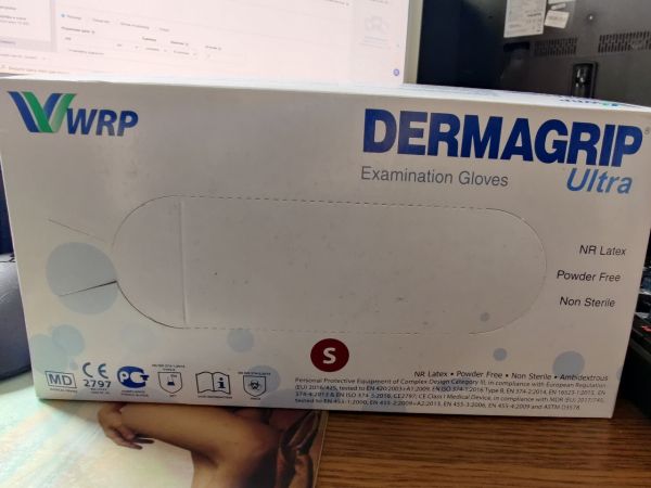 Перчатки латексные Dermagrip ULTRA, WRP 100шт./уп.