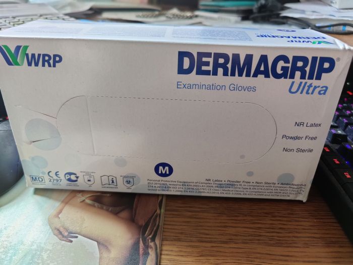 Рукавички латексні Dermagrip ULTRA, WRP (Дермагрип) 100шт./уп. M