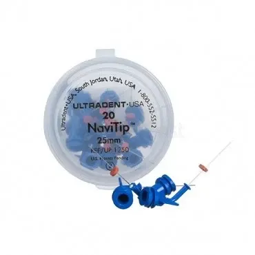 Игла эндодонтическая с торцевым отверстием, 30ga (0.30мм), гибкая, нестерильная, синяя, длина 25мм 1250