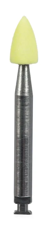 Головка полировальная, резиновая, Jiffy Желтая-медиум, форма - пламя