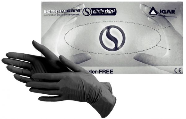 Нитриловые перчатки IGAR, черные 100 пар/уп. 