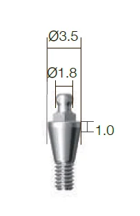 Абатмент SuperLine кульковий, діам. = 3.5мм, висота ясен = 1.0мм, № BAB351018