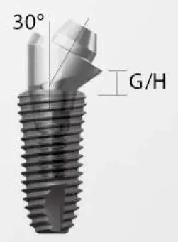 Абатмент SuperLine угловой, 30град., диам. = 4.5мм, высота десен = 2.0мм, № ASA45302018НT