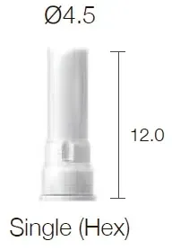 Цилиндр SuperLine выкуриваемый, для винтового абатмента, с 6-гранником, диам. = 4.5мм, высота = 12мм, № SBC45SL