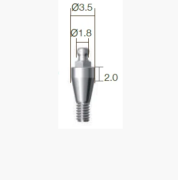 Абатмент SuperLine кульковий, діам. = 3.5мм, висота ясен = 2.0мм, № BAB352018
