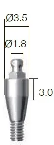 Абатмент SuperLine кульковий, діам. = 3.5мм, висота ясен = 3.0мм, № BAB353018