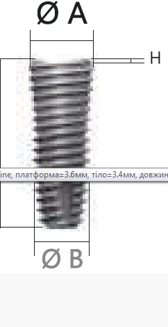 Імплантат SuperLine платформа = 3.6мм, тіло = 3.4мм, довжина = 10 мм, № FX3610SW