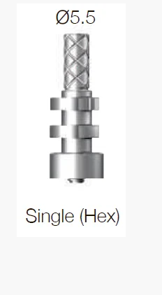 Трансфер SuperLine отпечаточный, винтовой абатмент, уровень имплантата, открытая ложка, с 6-гранником, диам. = 5.5мм, № SPU55SL
