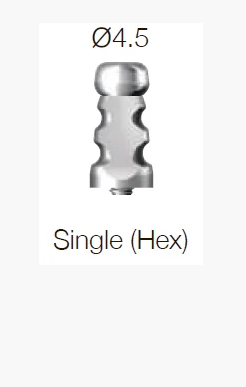 Трансфер SuperLine отпечаточный, винтовой абатмент, уровень имплантата, закрытая ложка, с 6-гранником, диам. = 4.5мм, № STF45SL